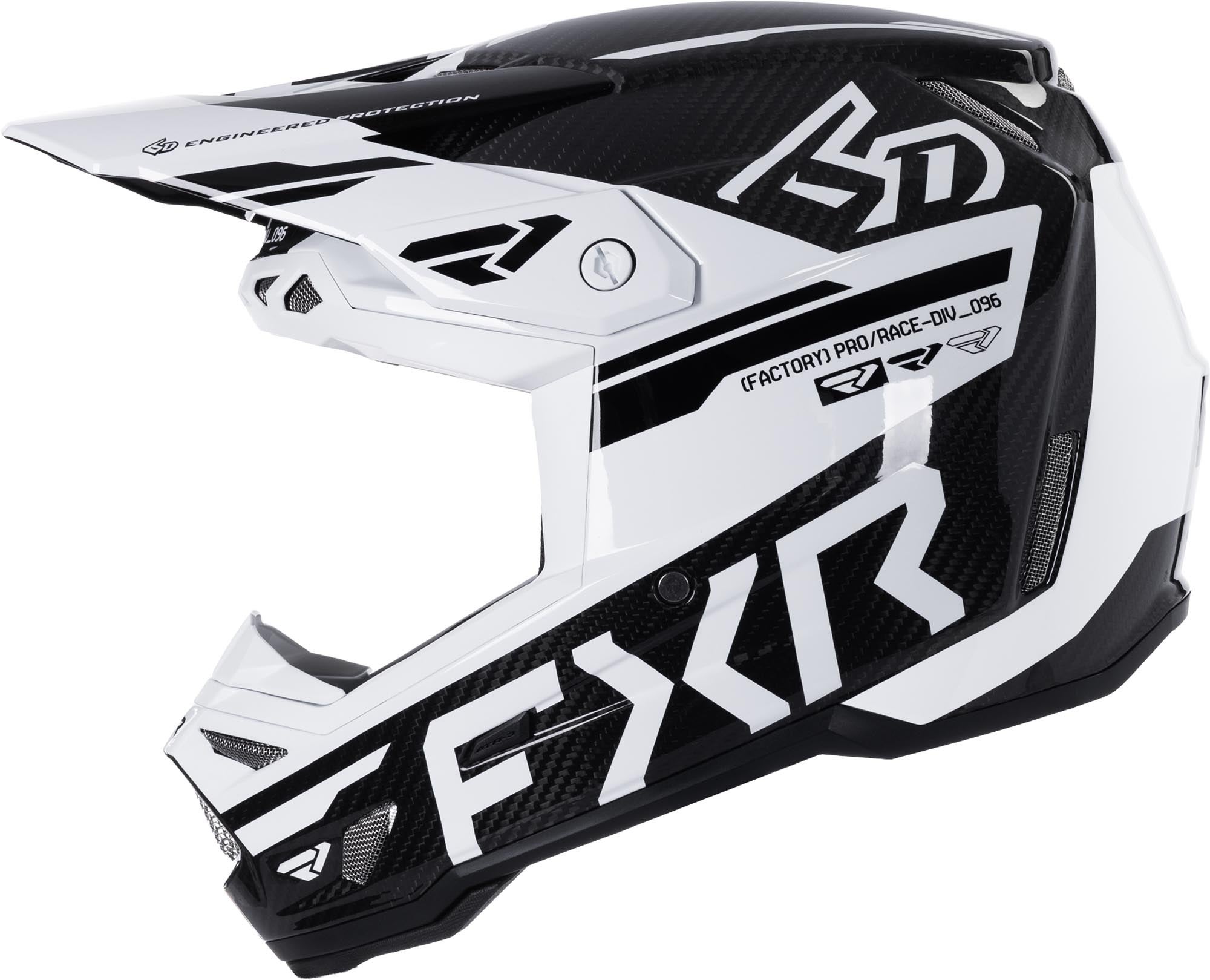 FXR 6D ATR-3 FIM Carbon Casque de motocross Blanc/Noir L Figure 4