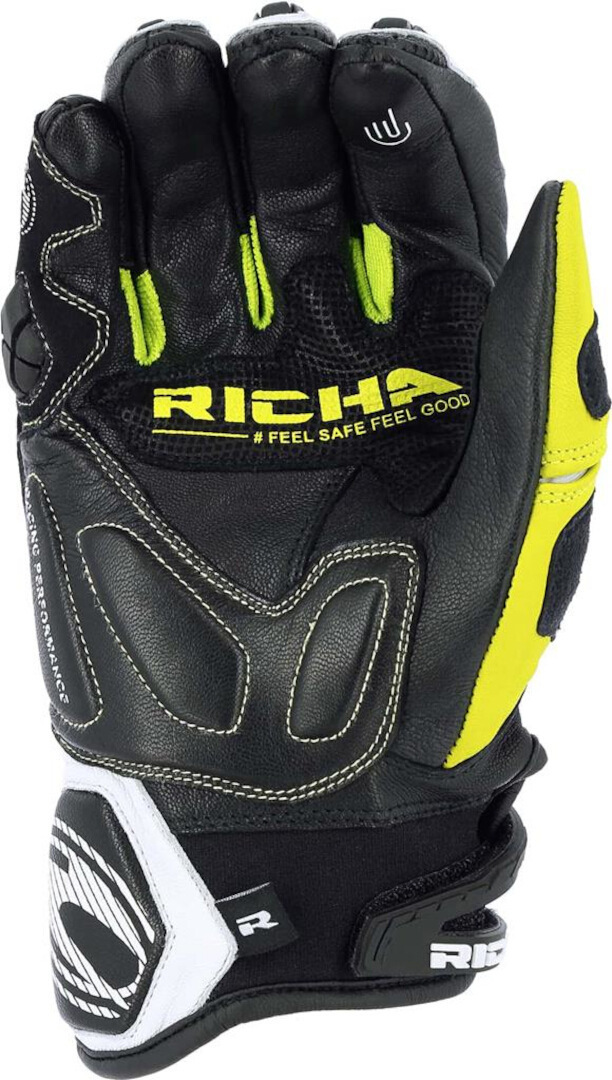 Richa Stealth perforerade motorcykelhandskar svart/vit/gul S Figur 3