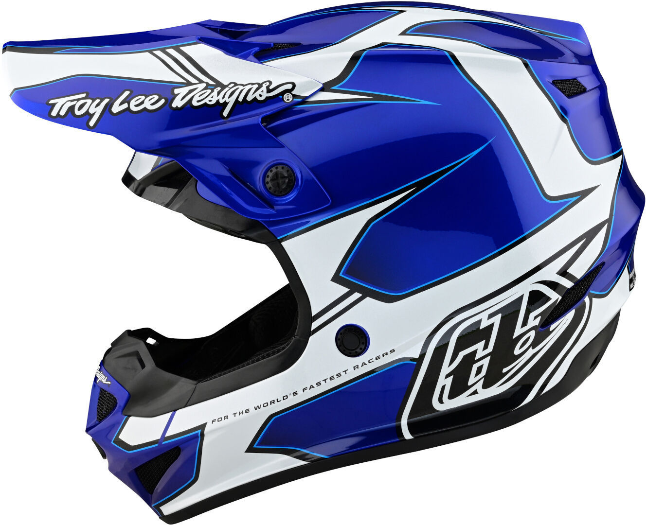 Troy Lee Designs SE4 Polyacrylite Matrix MIPS Casco da motocross blu/argento M (57/58) Figura 2