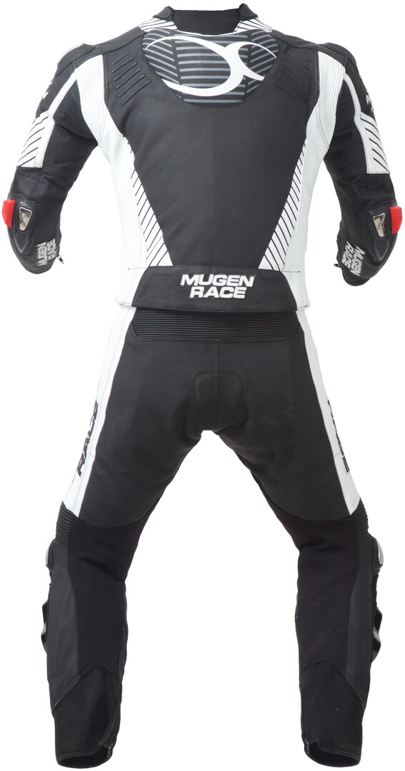 MUGENRACER Impegnato-D Costum perforat pentru doamne din piele de motocicletă în două piese alb/negru 34 Figura 2