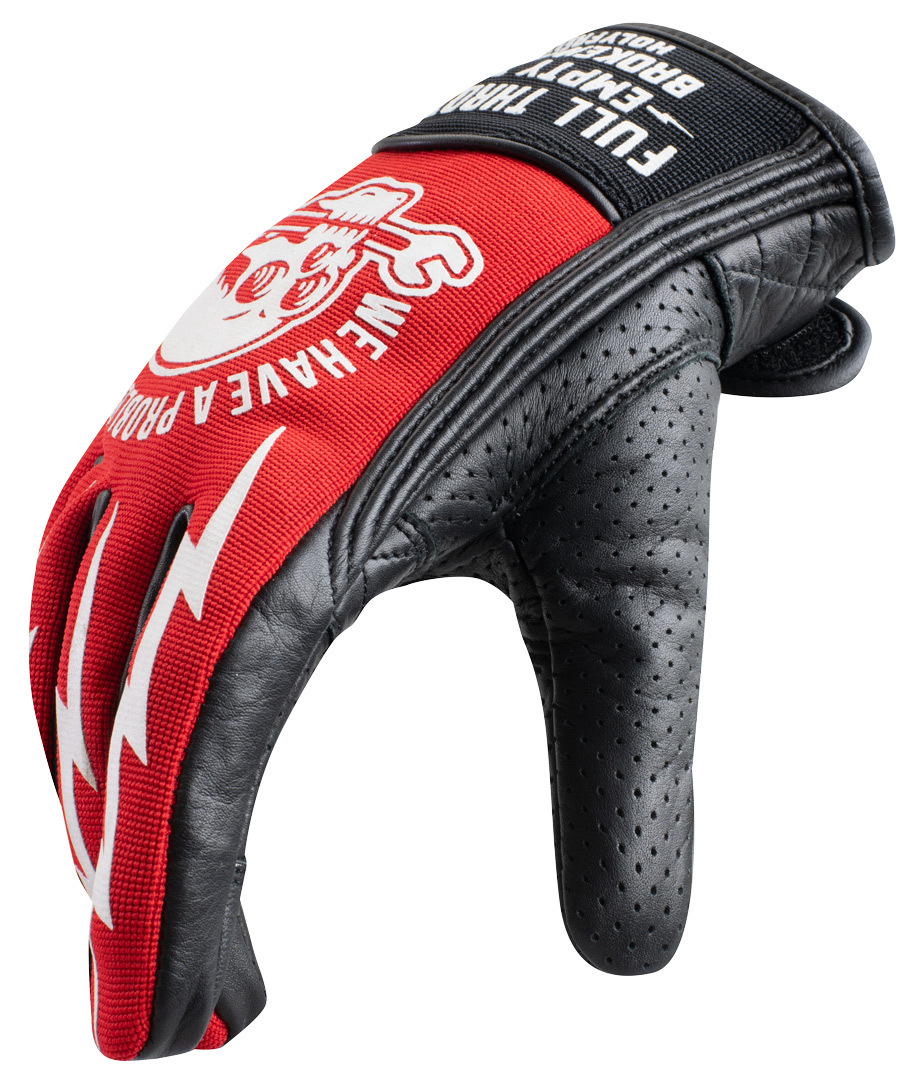 HolyFreedom Tools perforerede motorcykelhandsker sort/rød/hvid M Figur 4