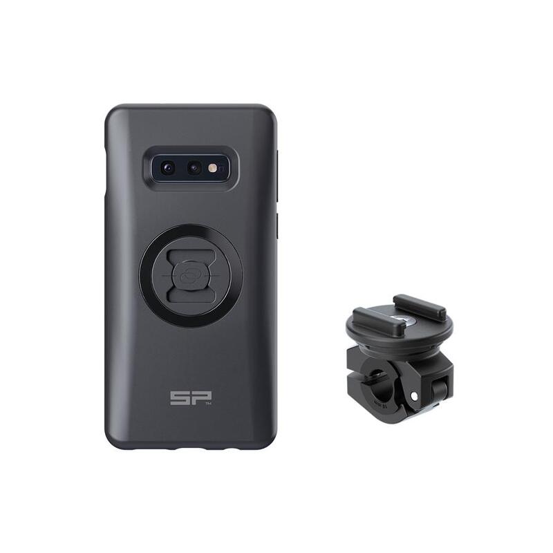 SP Connect Komplett paket motorcykelpaket monterat på backspegel - Samsung S10E Figur 1