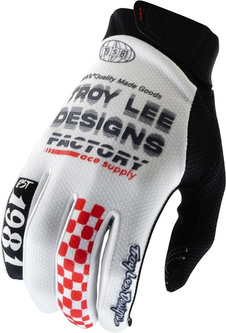 Troy Lee Designs GP Pro Factory Motocross handsker hvid/sort/rød M Figur 1