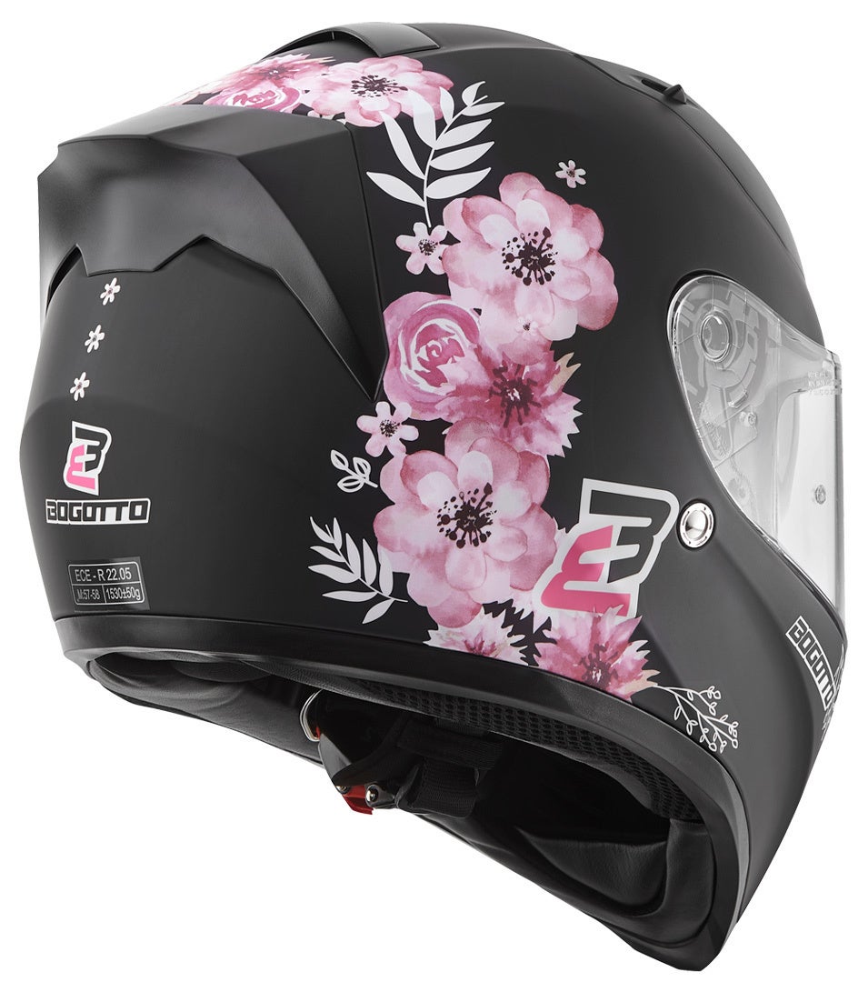 Bogotto H128 Fiori Hjelm sort/pink L Figur 3