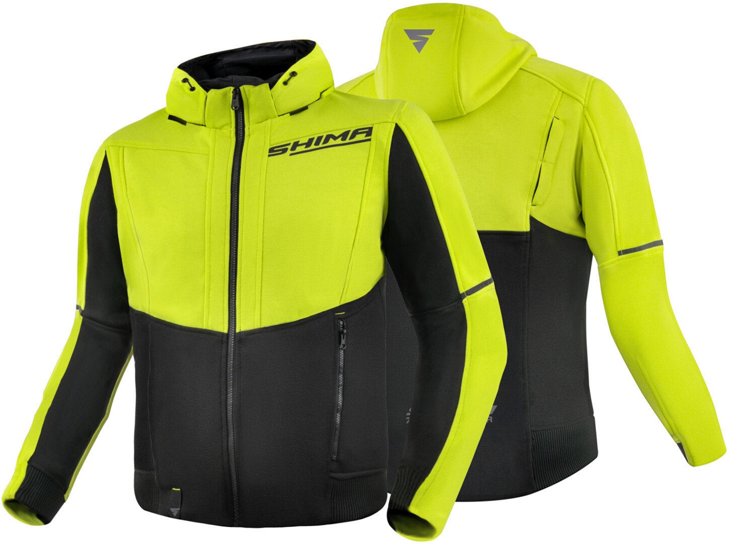 SHIMA Daybreaker Sweat à capuche zippé moto jaune/noir L Figure 3