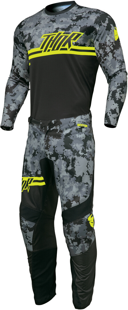 Thor Sector Digi Camo Motocross bukser sort/grå/gul 38 Figur 4