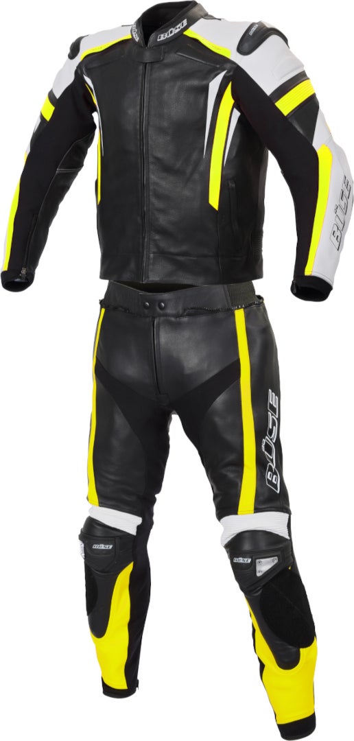 Büse Track Two Piece Ladies Motorcycle Leather Suit black/white/yellow 44 Figure 1