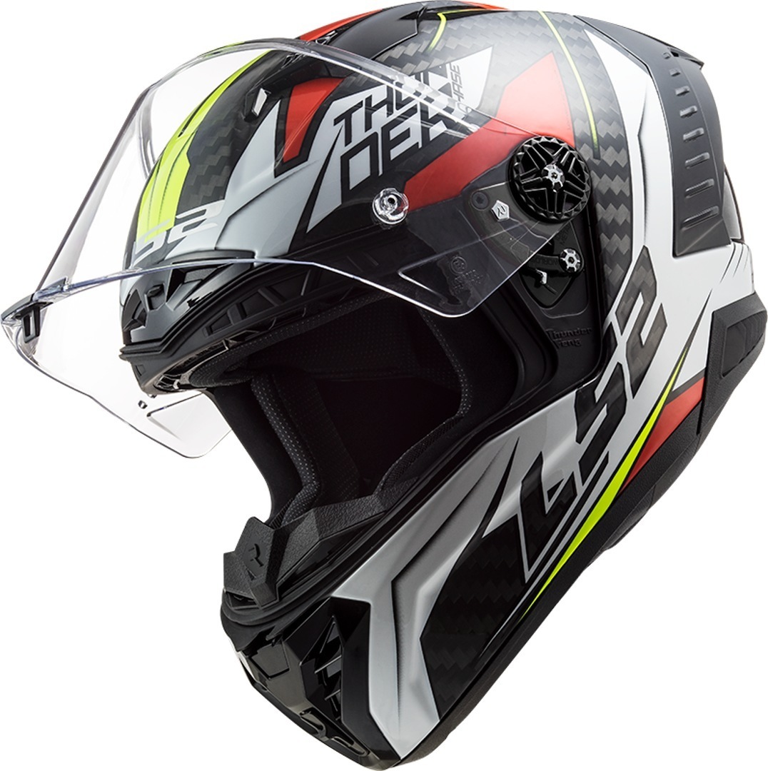 LS2 FF805 Thunder Chase Carbon Helm wit/rood S (55/56) Figuur 8