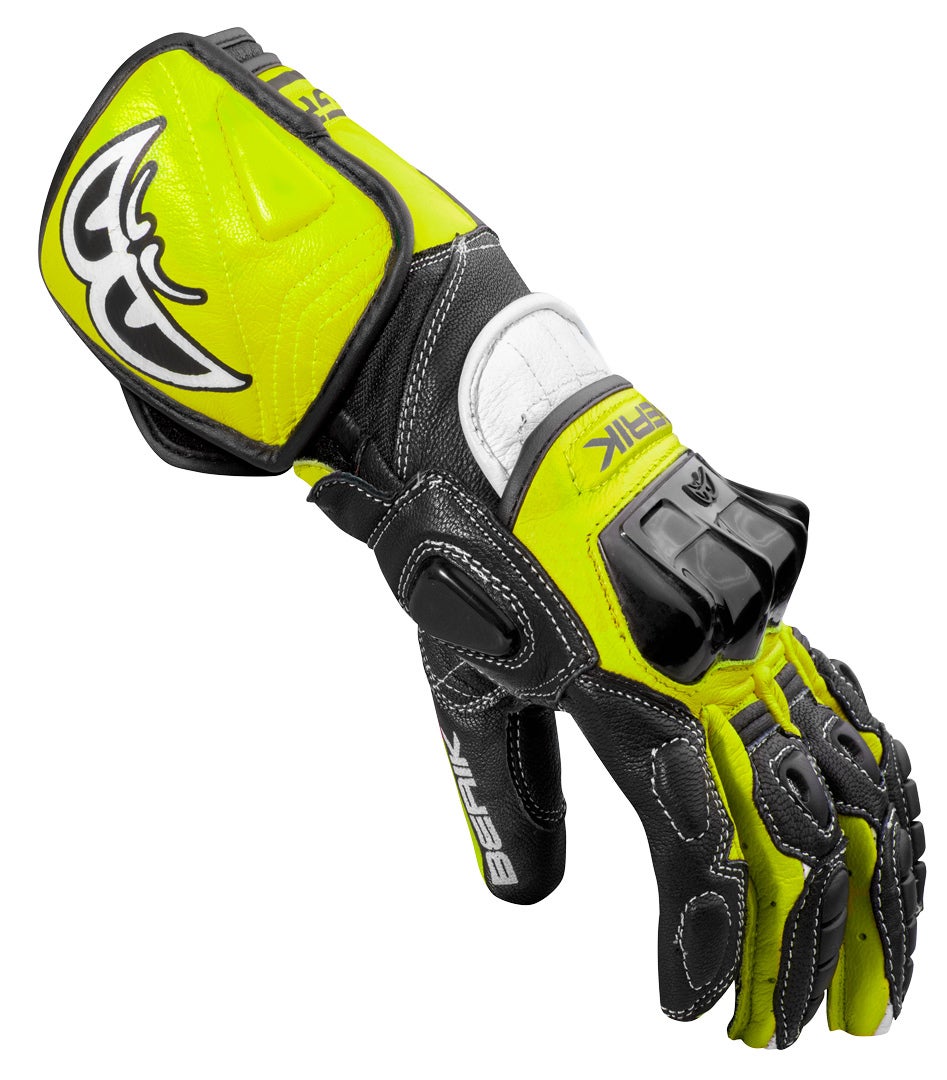 Berik Track Pro Motorcykelhandsker sort/hvid/gul M Figur 3