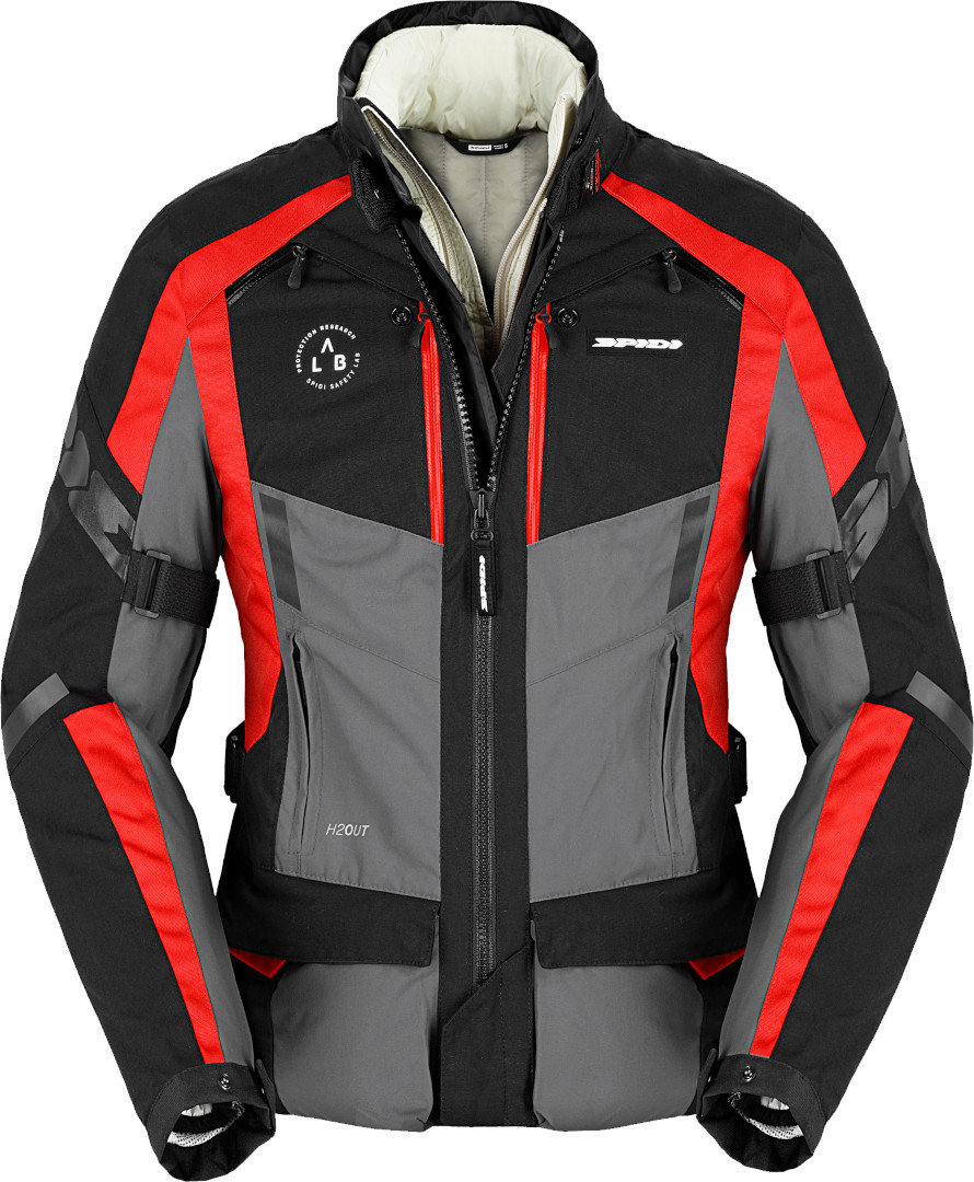 Spidi 4 Season Evo H2Out Giacca tessile da donna nero/grigio/rosso L Figura 1