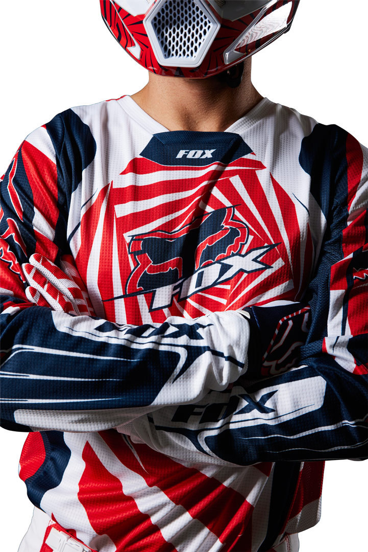 FOX 180 Goat Motorcross jersey Donkerblauw/rood M Figuur 6