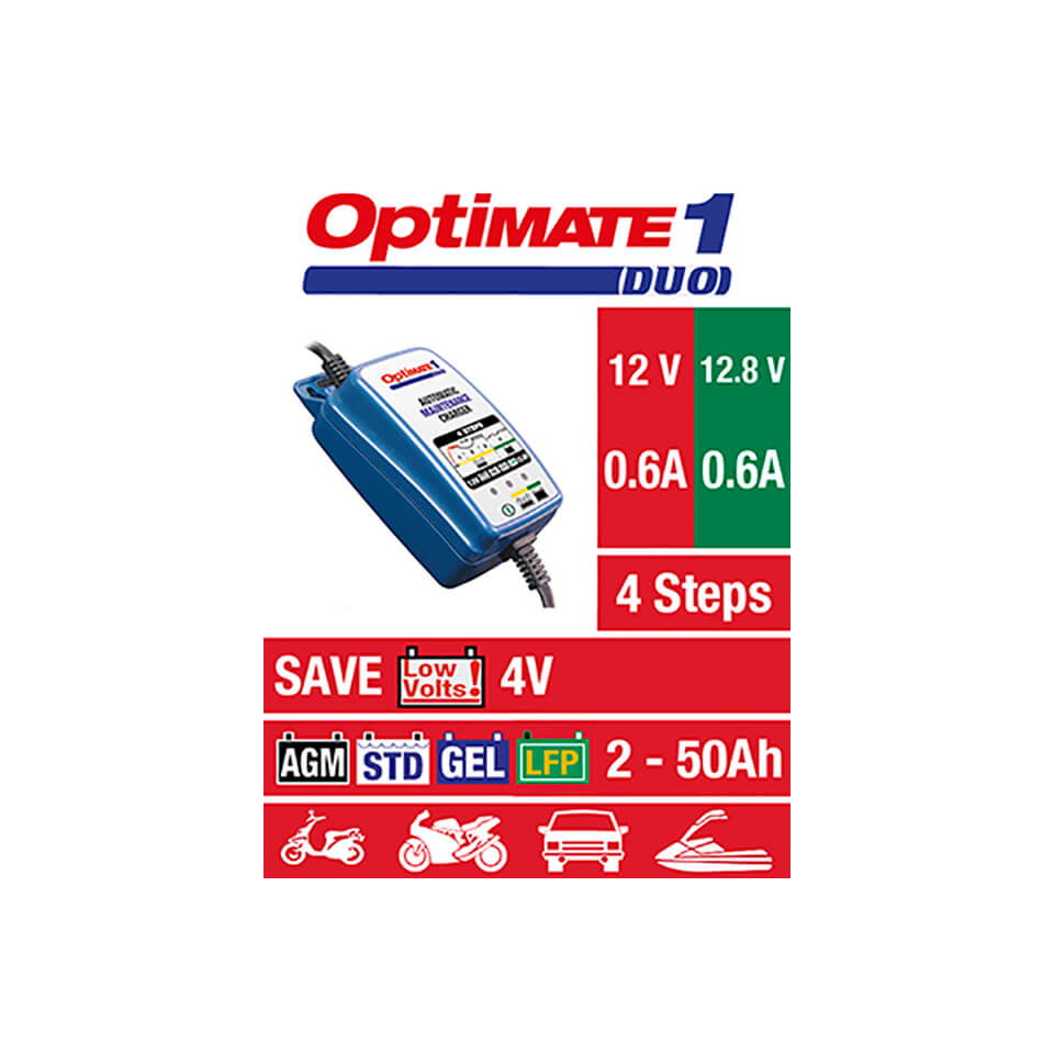 OPTIMATE 1 DUO (TM402-D), 12V/12,8V, 0,6A, 4-stufiges Ladegerät für 2-20Ah Std/AGM/GEL/LFP Figura 1