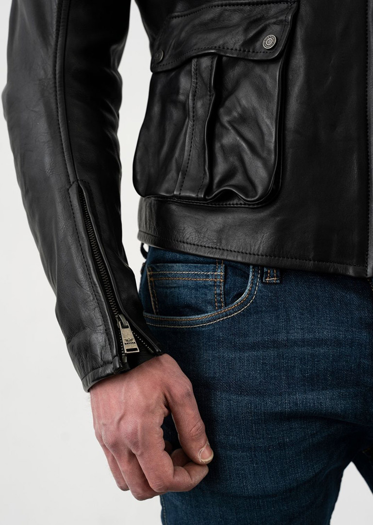 Rokker Goodwood Motorcycle Leather Jacket black XL Figure 9