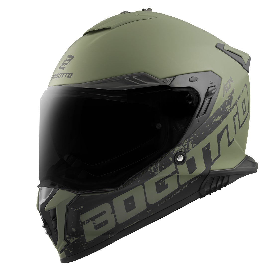 Bogotto FG-601 Duo Enduro hjelm i glasfiber Green Matt 2XL Figur 4