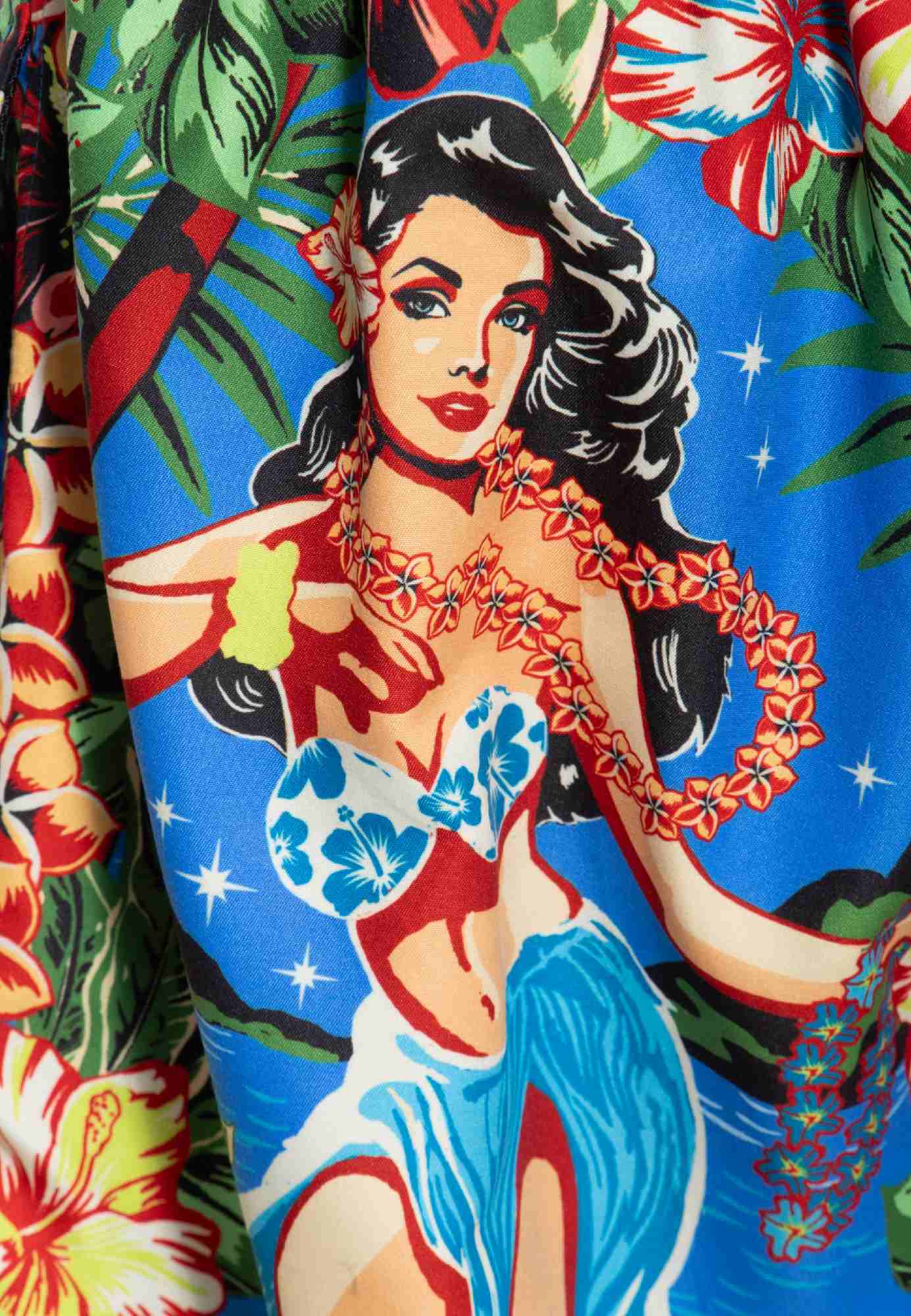 King Kerosin Hula Girl Swim Shorts blue/multi S Figure 5