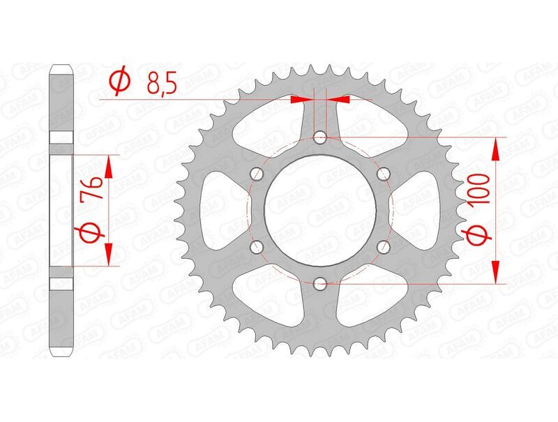 AFAM Kedjesats 428XMR2 14/48 - Standard Bakdrev Figur 3