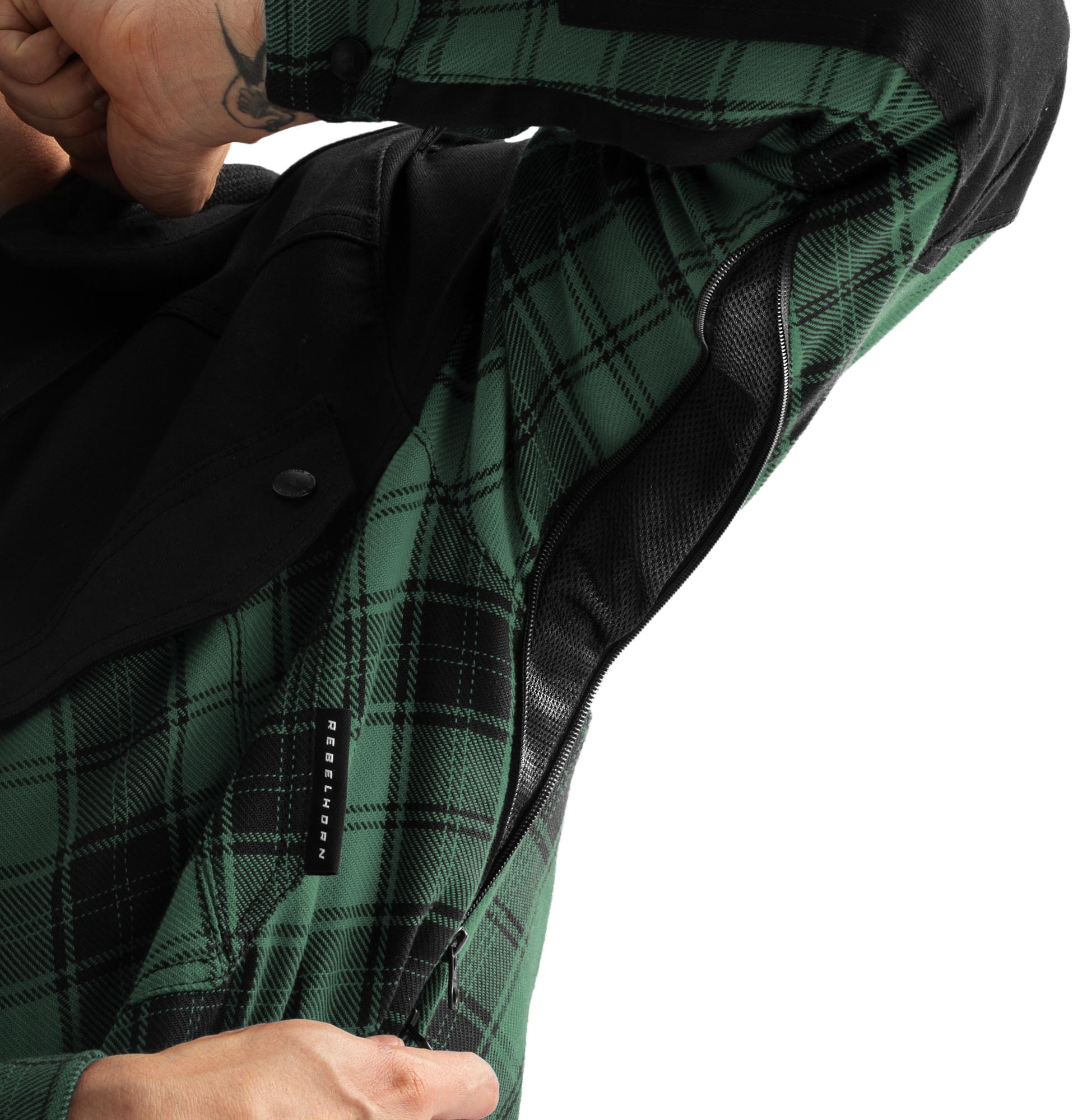 Side view of Rebelhorn Shifter Motorcycle Shirt