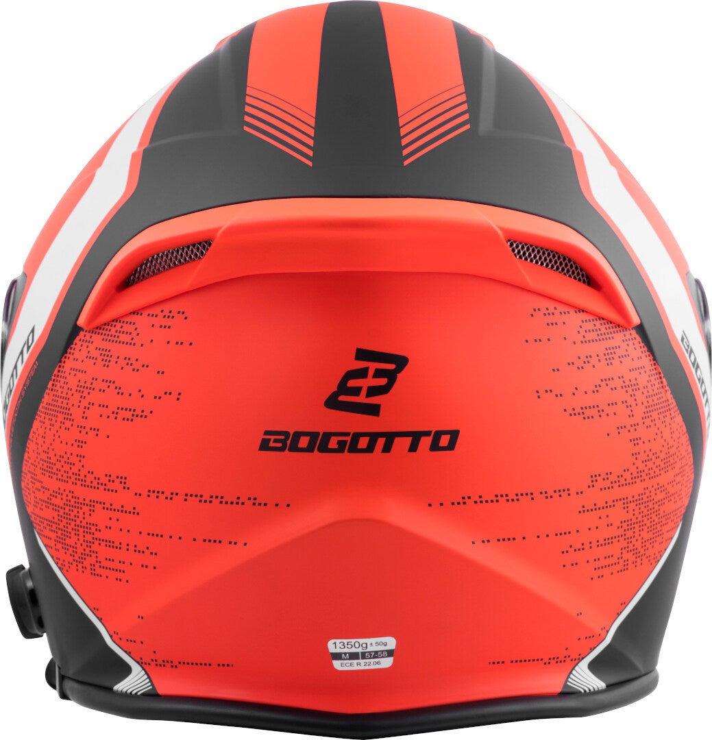 Bogotto H586 BT Illus Bluetooth Jet hjelm sort mat/orange S Figur 4