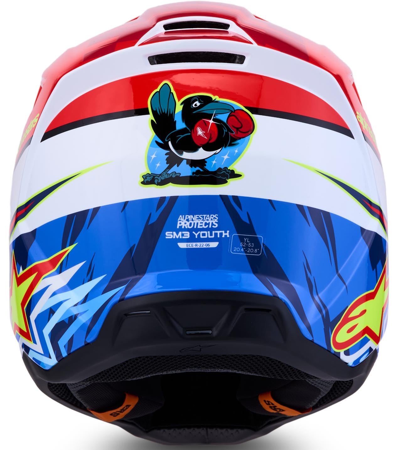 Alpinestars S-M3 Falcon Jugend Motocross Helm rot/weiß/blau Y/S (48/49) Abbildung 3
