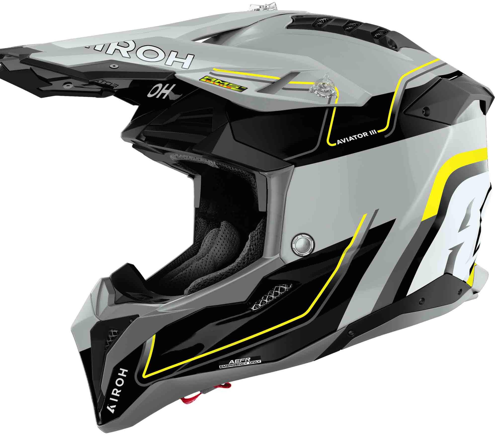 Airoh Aviator 3 Leader Motocross Helmet grey/black/yellow XL (61/62) Figure 1