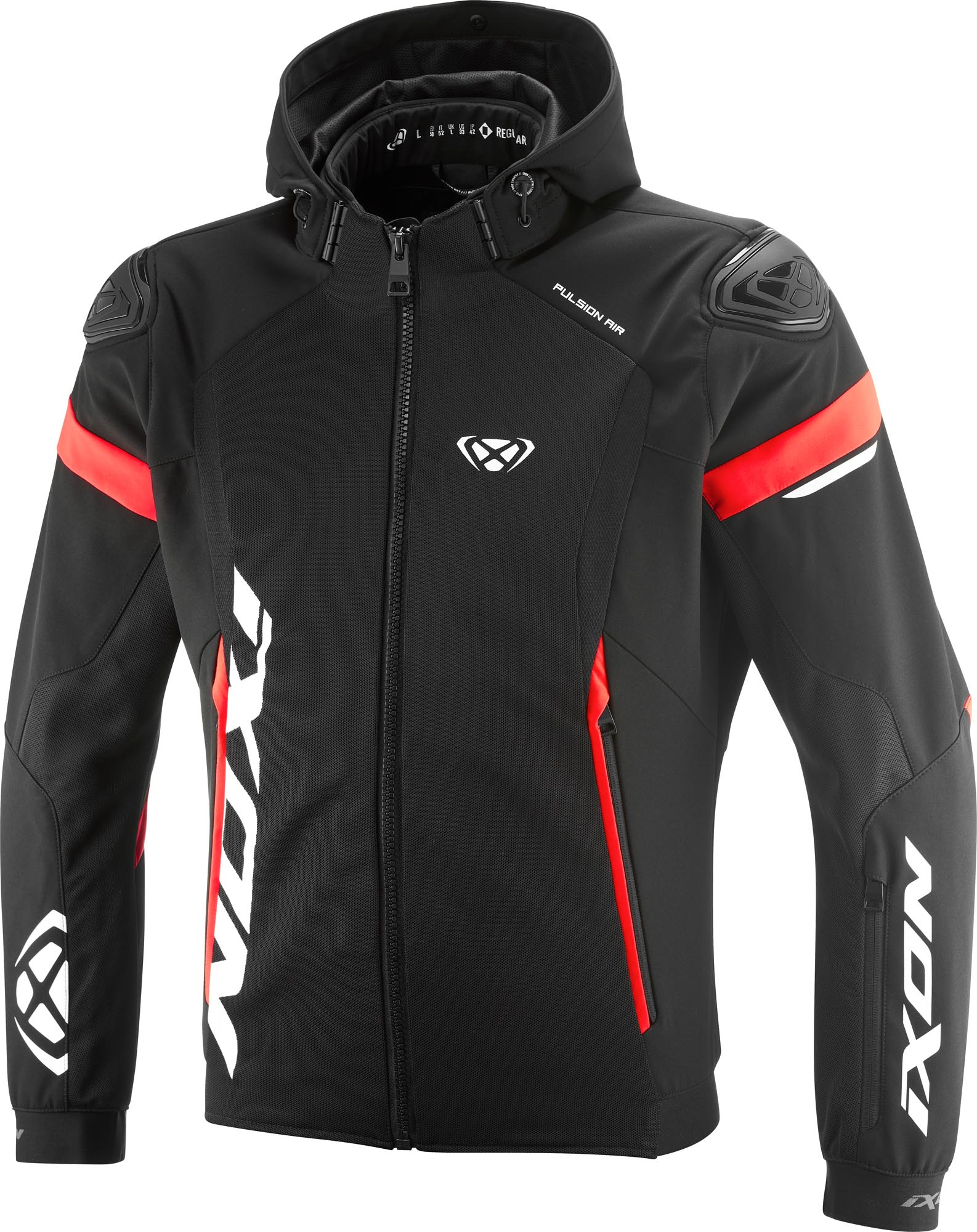Ixon Pulsion Air Motorfiets Textieljas zwart/wit/rood XL Figuur 1