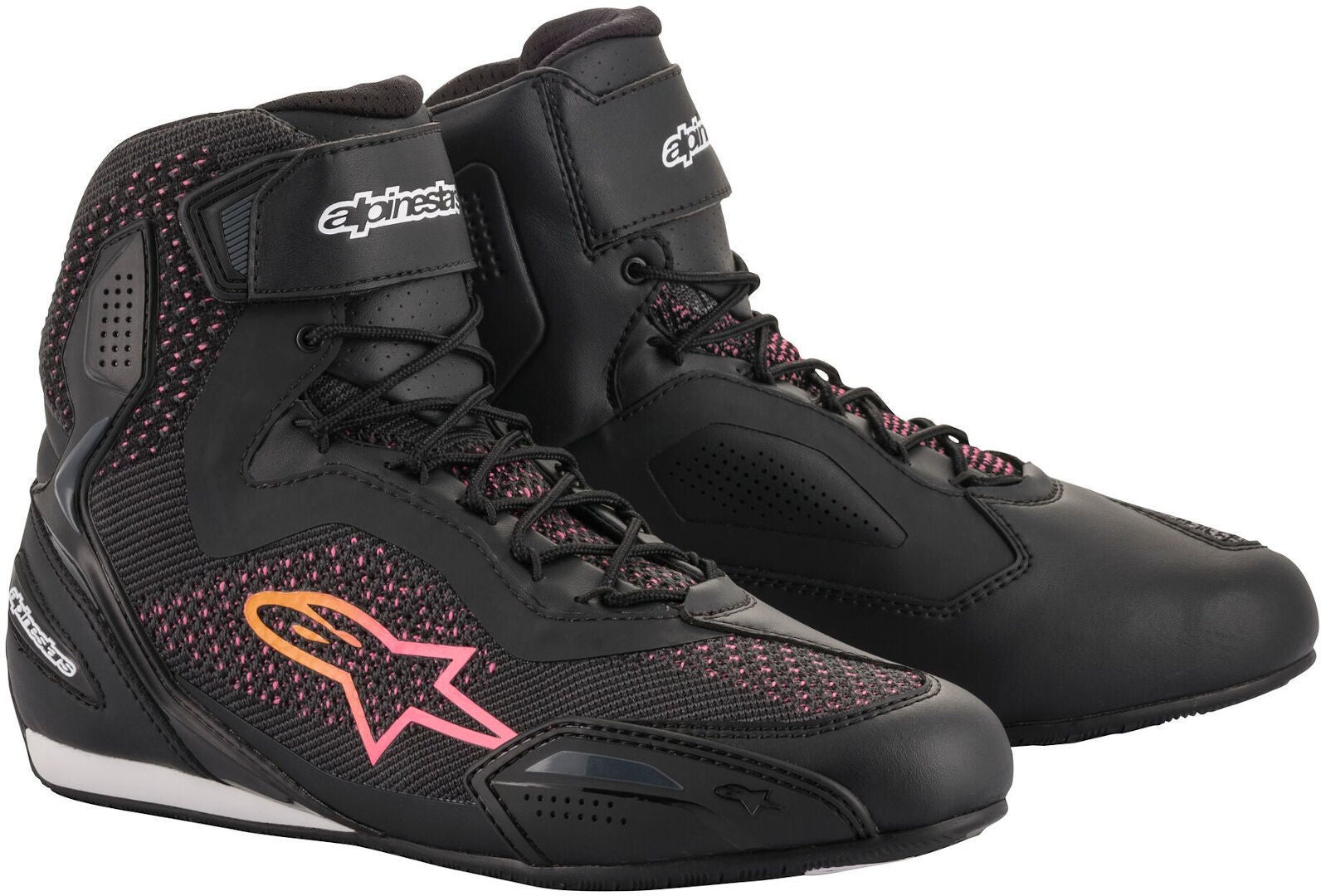 Alpinestars Stella Faster 3 Rideknit Damer Motorcykel Sko sort/pink/gul 44 Figur 1