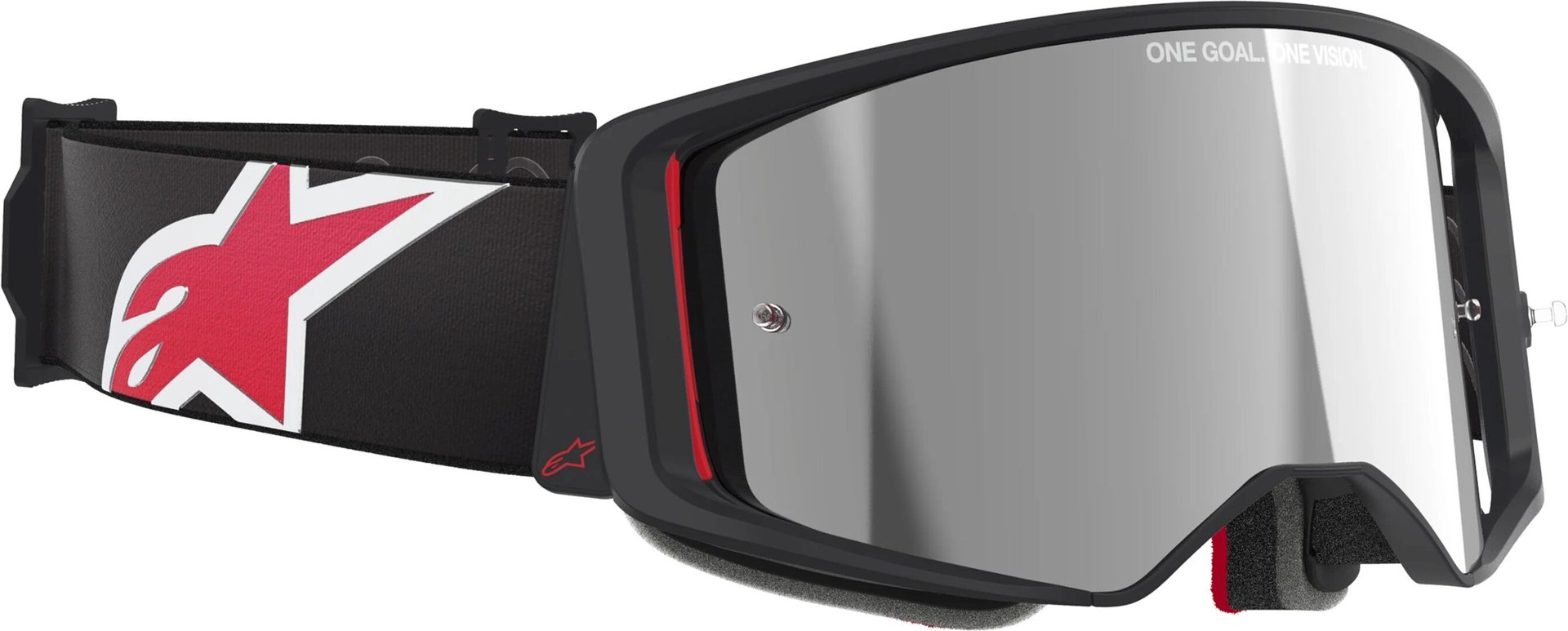 Alpinestars Supertech Corp Absolute Vision Stripe Mirror Ochelari de motocross Negru/Roșu Figura 4