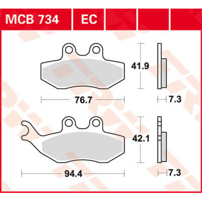 TRW Lucas Bremsbelag MCB734 Figur 1