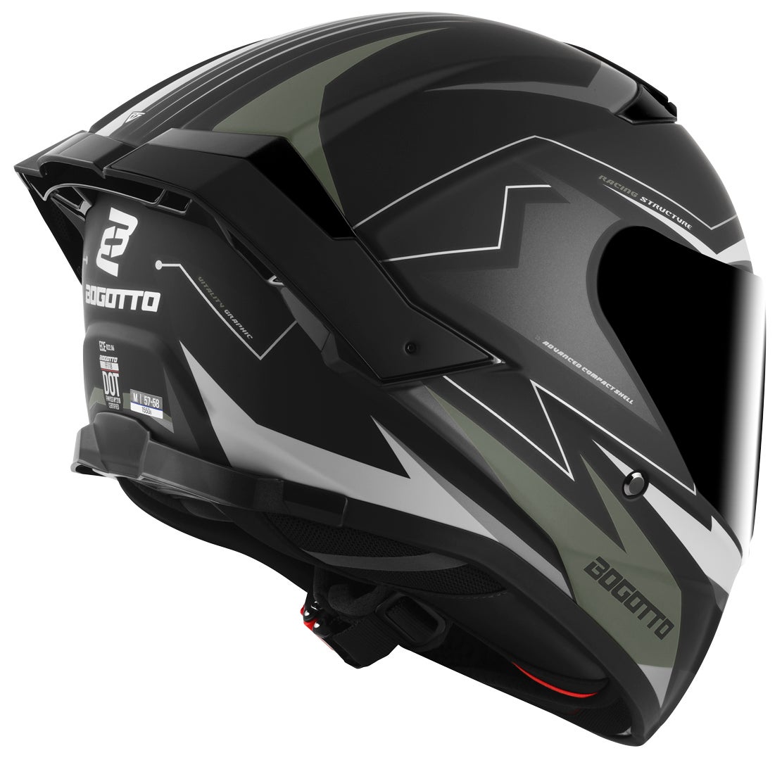 Bogotto FF118 Vilial Casque Noir mat/vert S Figure 5