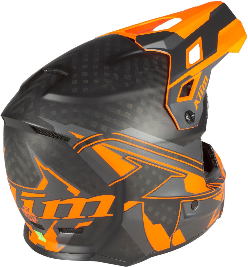 Klim F3 Carbon Pro Ascent Snowmobile Helmet black matt/orange XXXL (64/65) Figure 8