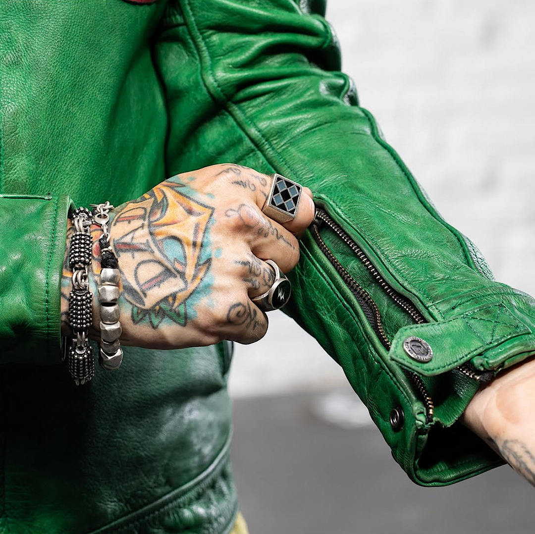HolyFreedom Zero Evolution Giacca in pelle da moto Verde L Figura 6