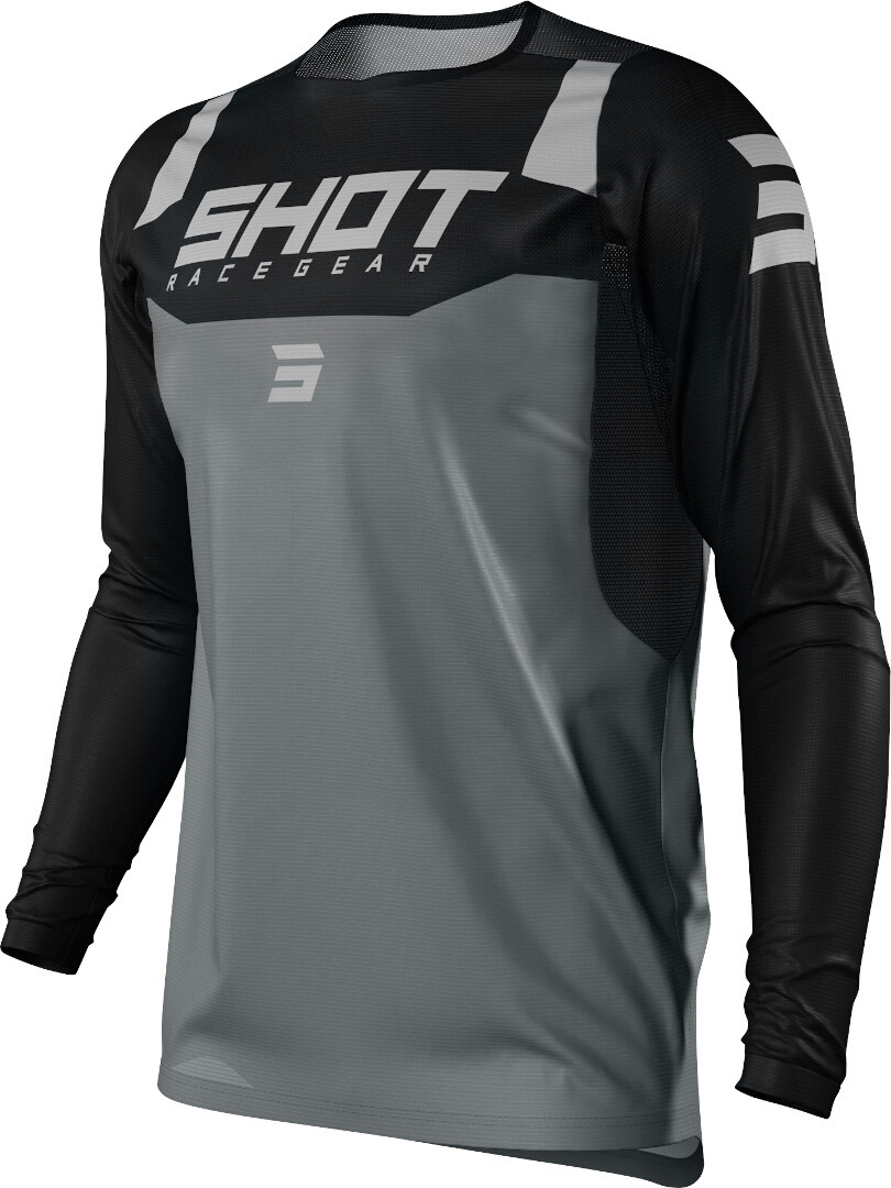 Shot Contact Chase Tricou de motocross Negru/gri L Figura 1