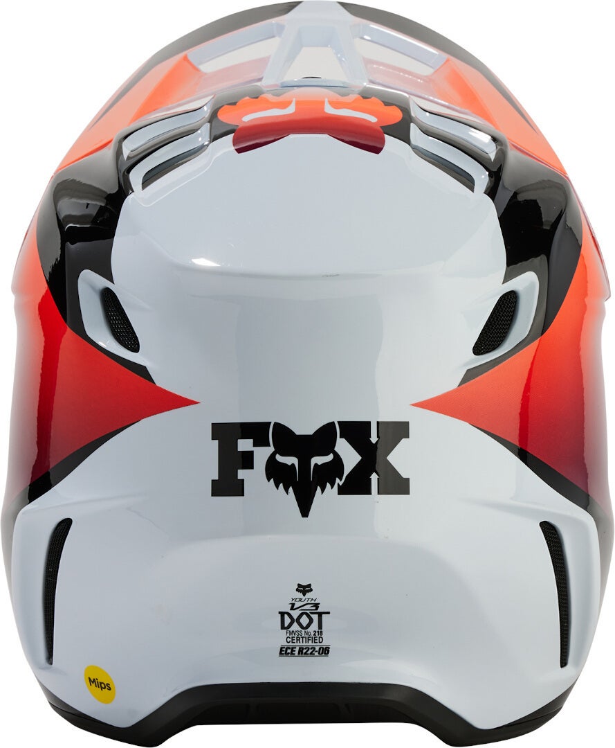 FOX V3 Streak Jeugd Motorcross helm wit/rood J/M (51/52) Figuur 6