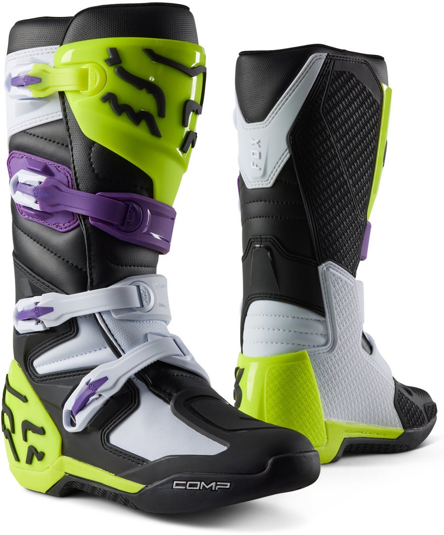 FOX Comp Stivali motocross viola/giallo/nero 10 Figura 1