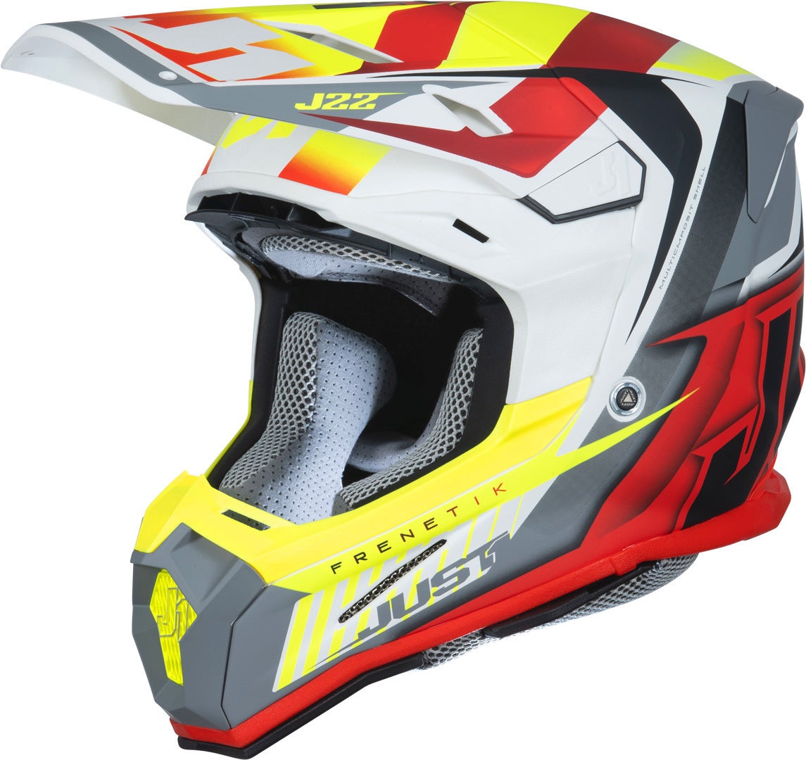 Just1 J22F Frenetik Motocross Helmet yellow/red XXL (63) Figure 1