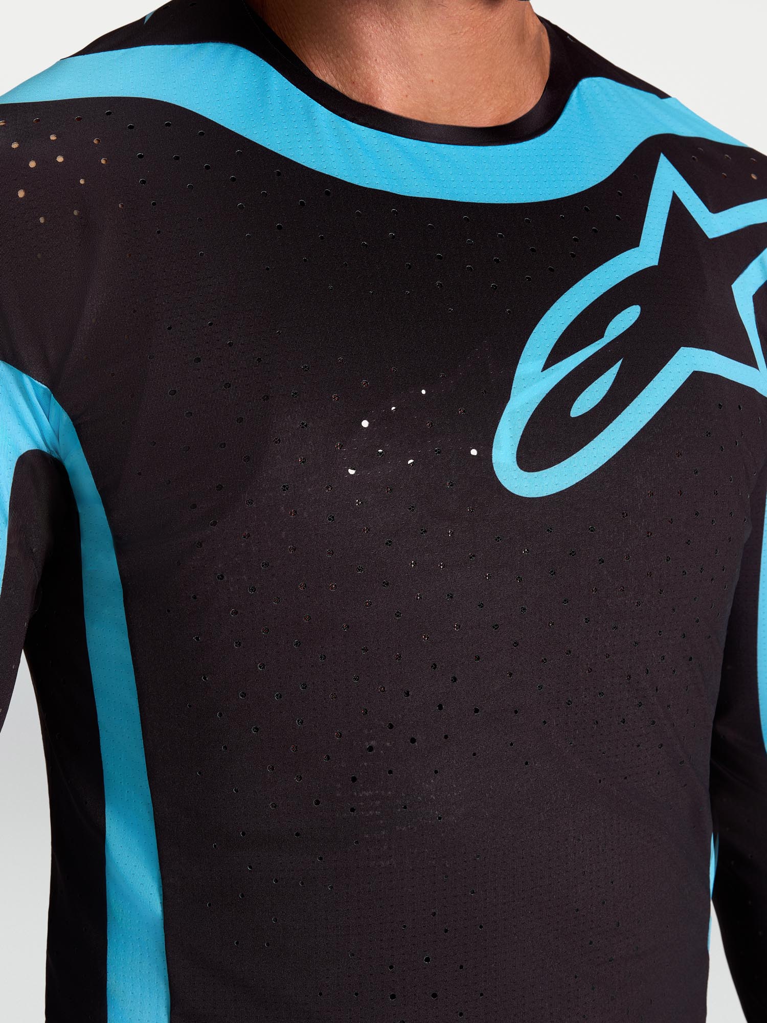 Alpinestars Supertech Vesta Motocrosstrøje Sort/turkis M Figur 5