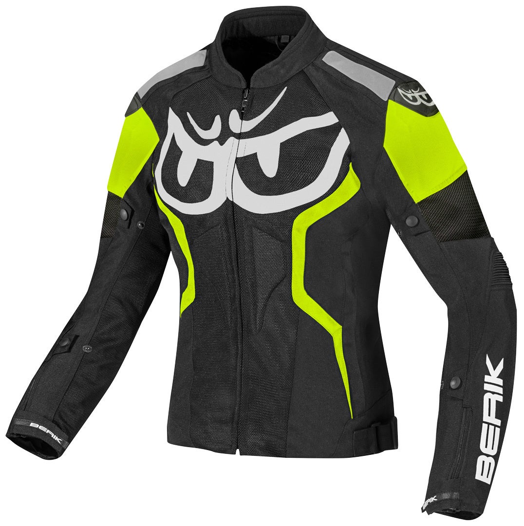 Berik Imola Air Damen Motorrad Textiljacke schwarz/weiß/neon-gelb 40 Abbildung 1