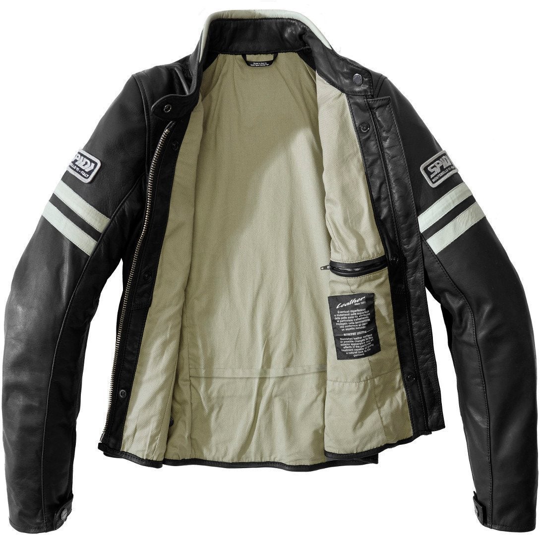 Spidi Vintage Damer motorcykel læderjakke sort/grå 46 Figur 4