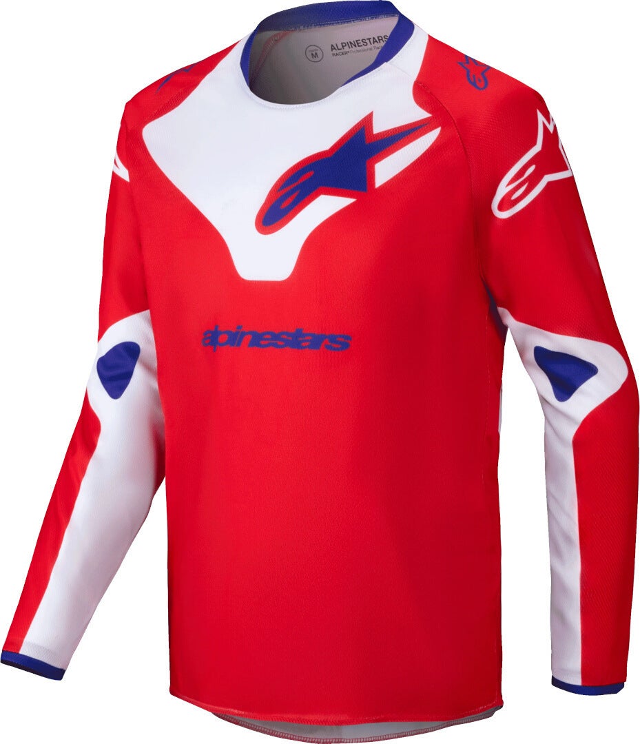 Alpinestars Racer Veil Jeugd Motorcross Jersey rood/wit XL Figuur 1