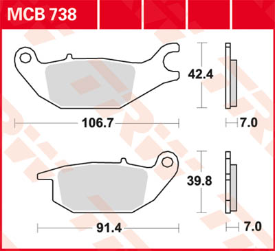 TRW Lucas Bremsbelag MCB738 Figur 1