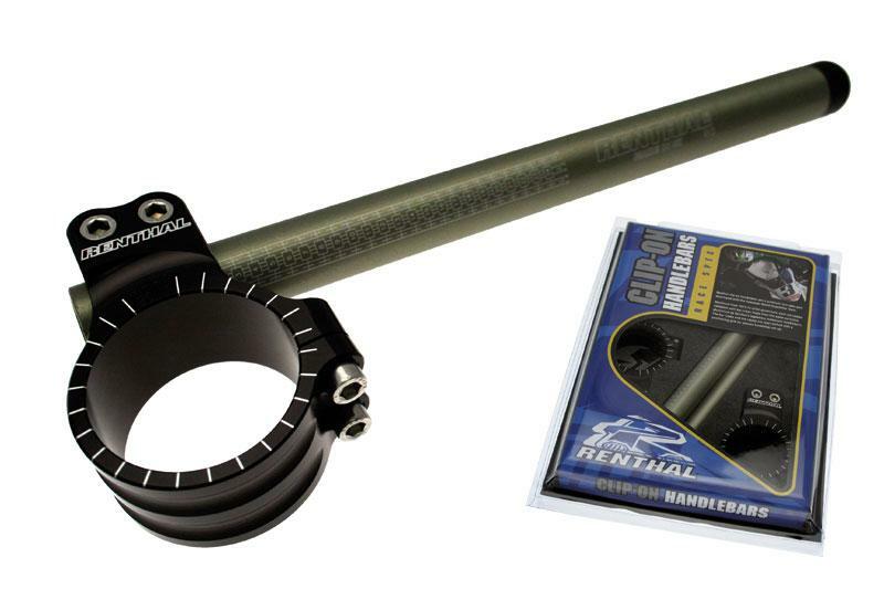 RENTHAL Original Clip-on Bars Ø50mm höjd +0mm offset +40mm/7° svart Figur 1