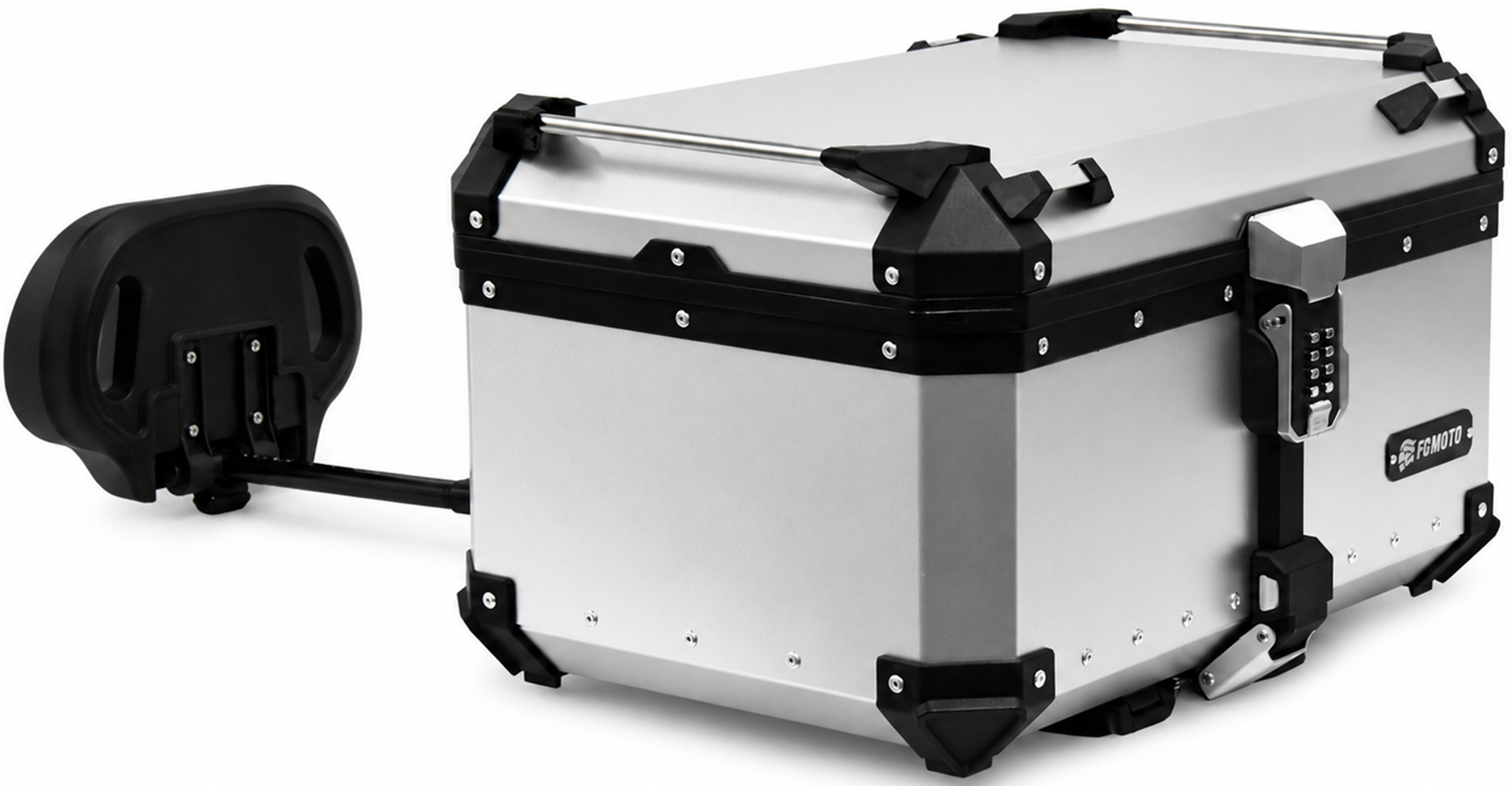 FC-Moto Terreno X PRO Keyless Alu Topcase with adjustable backrest Silver 65 Ltr. Figure 4