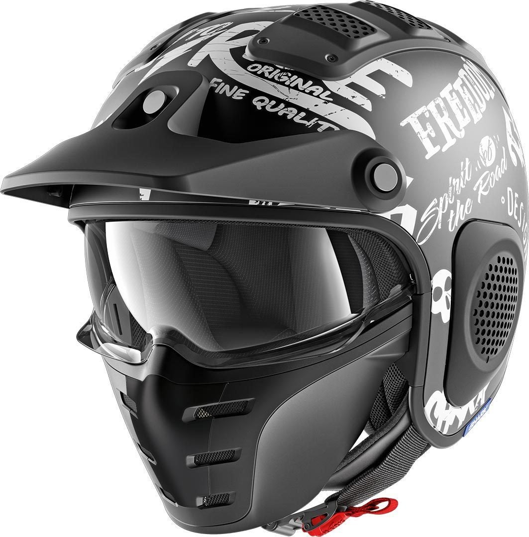 Shark X-Drak Freestyle Cup Mat Casco Jet Bianco/nero S (55/56) Figura 1
