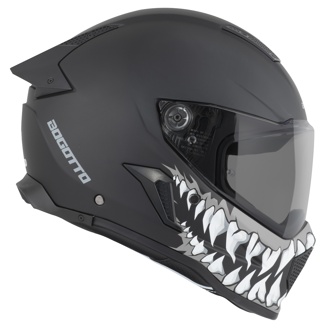 Bogotto Rapto Jaws Hjälm Svart/grå matt L Figur 14