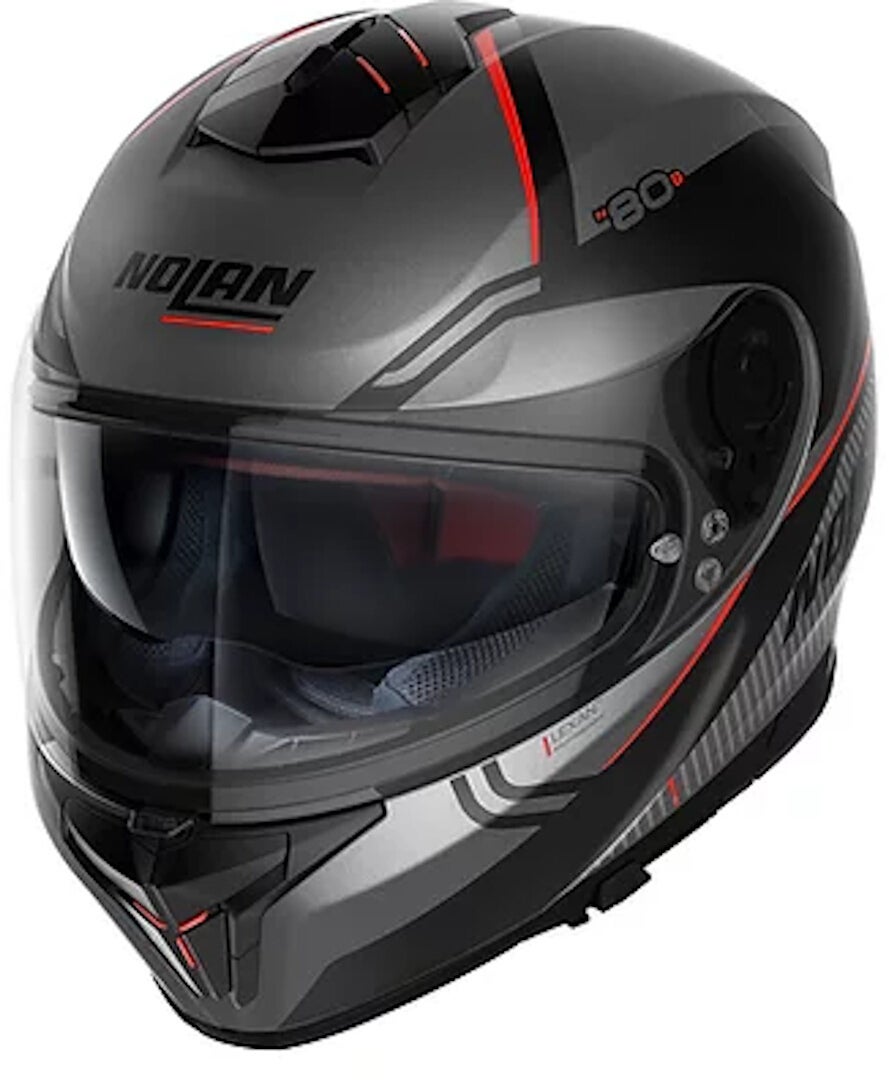 Nolan N80-8 Astute N-Com Helm grau/rot XL (62) Abbildung 1