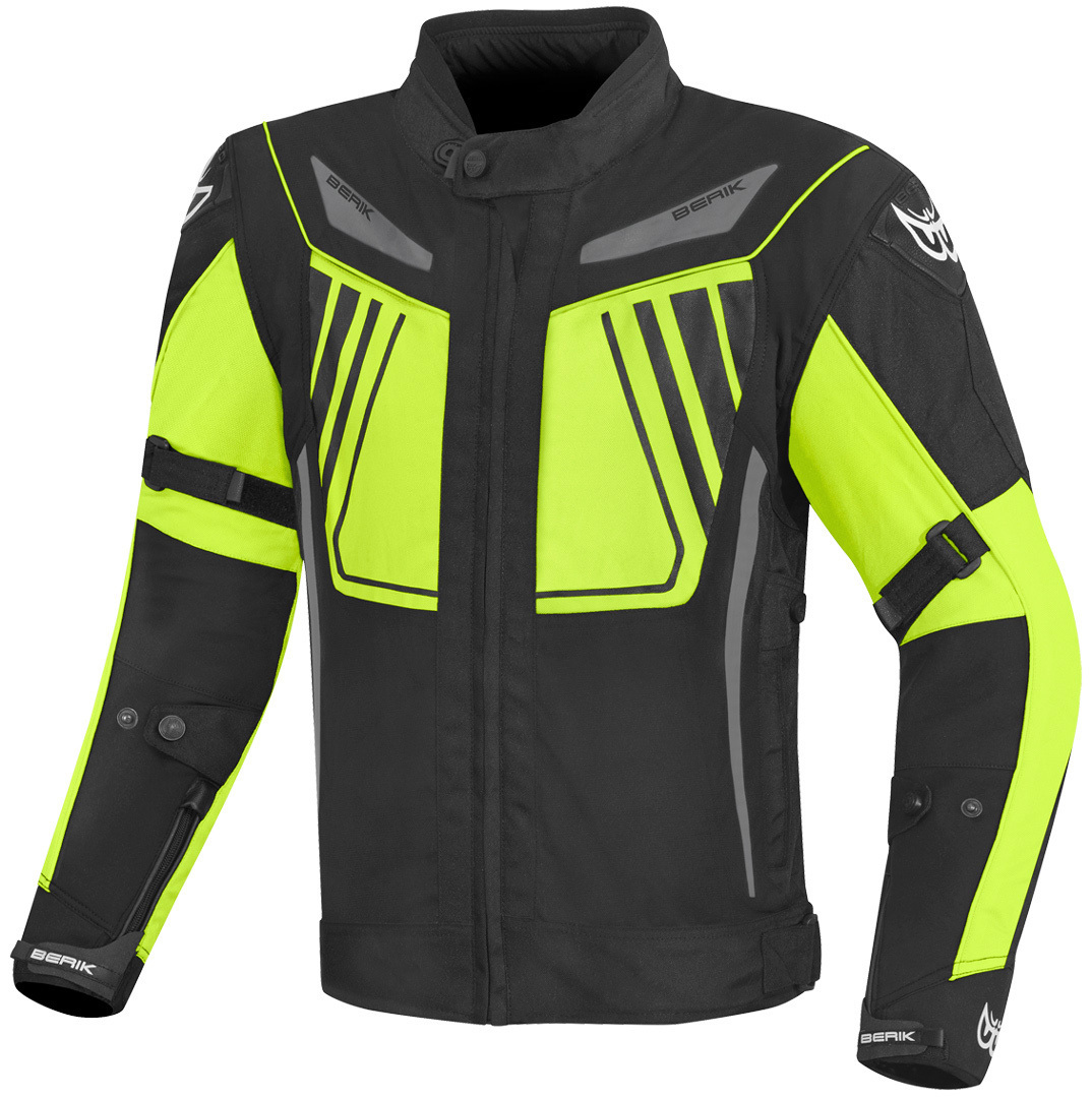 Berik Nardo Evo Waterproof Motorcycle Textile Jacket black/neon-yellow 60 Figure 1