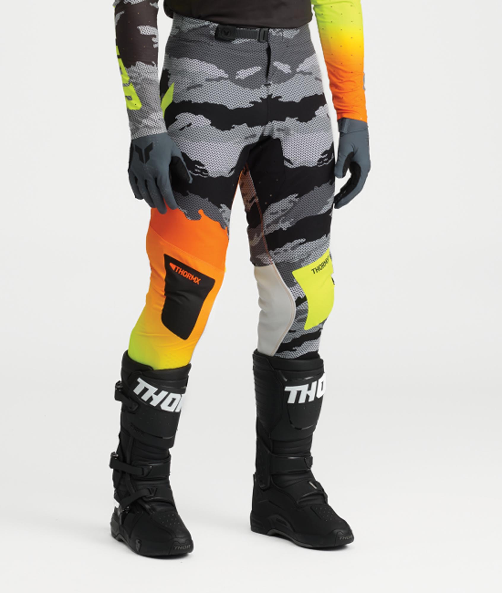 Thor Sportmode Recon Motocrossbukser sort/gul 34 Figur 8