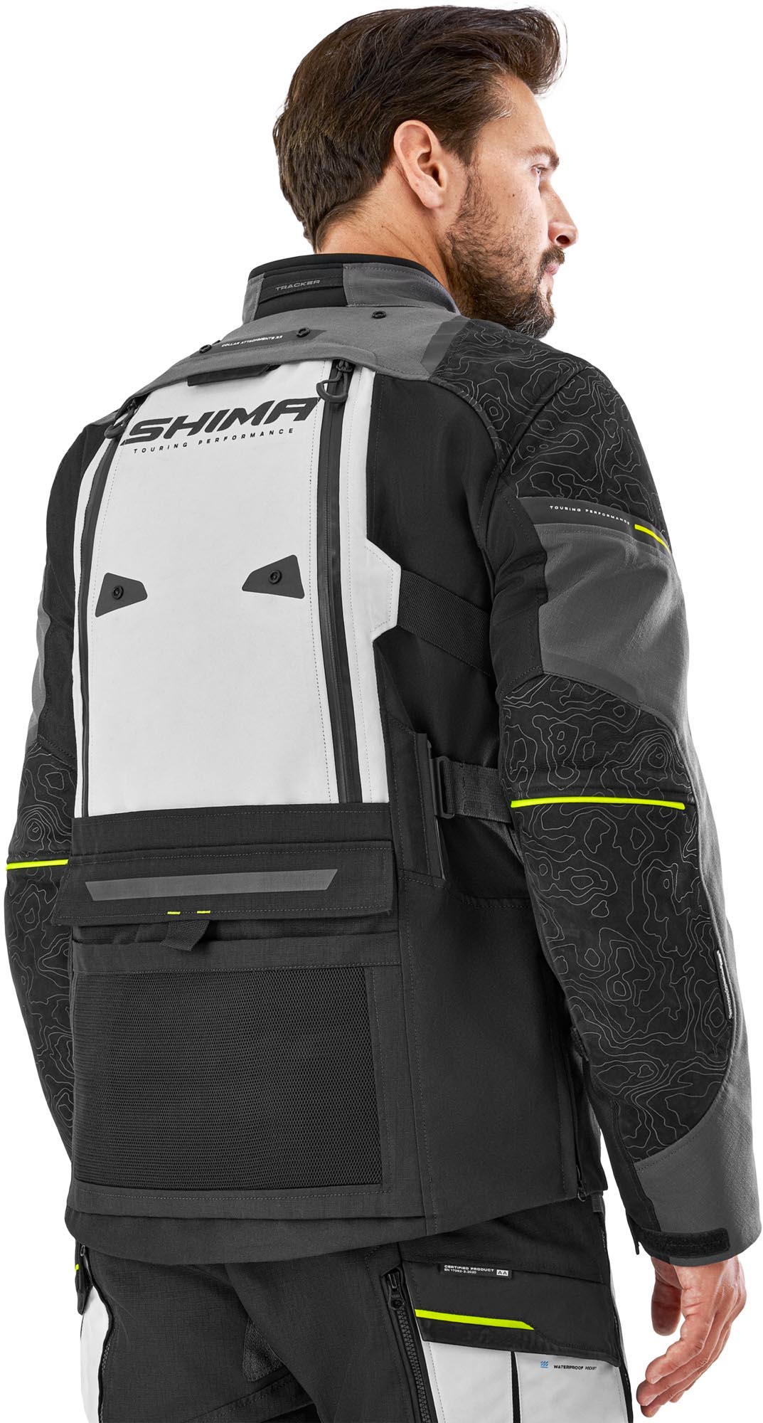 SHIMA Tracker Giacca tessile da motocicletta bianco/grigio/giallo S Figura 4