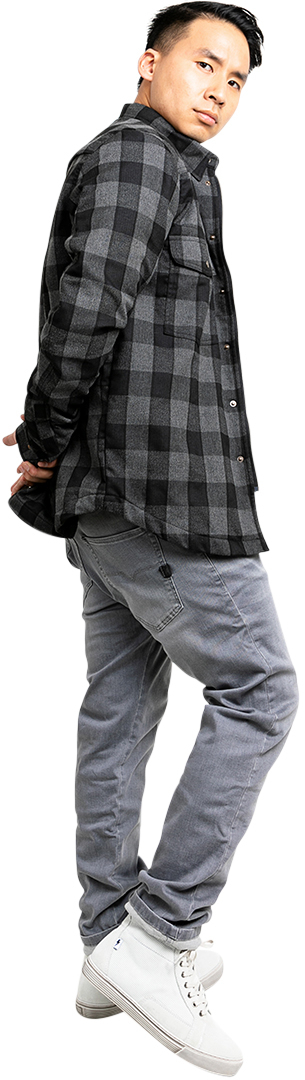 John Doe Motoshirt Skjorte grå/sort M Figur 14