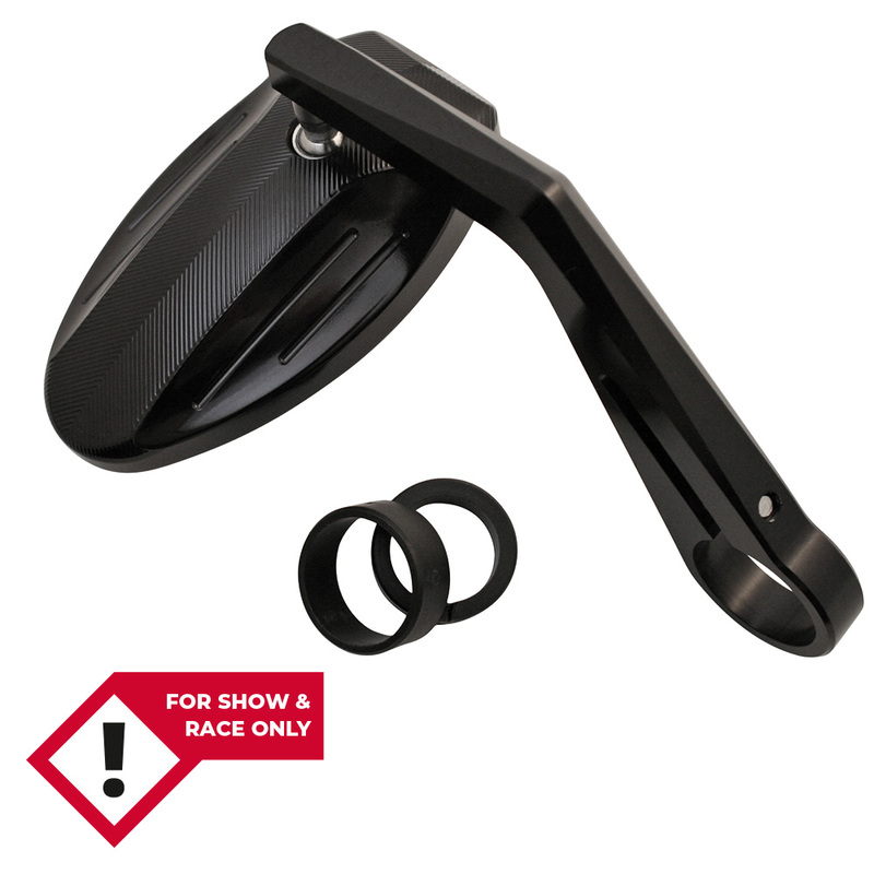 HIGHSIDER smart Bar End Mirror Ferrara Black med frästa spår (1st) Figur 2